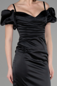 Robe de Cérémonie Midi Satin Noir ABK1922
