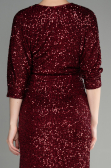 Robe de Cérémonie Courte Squameuse Rouge Bordeaux ABK1912