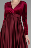 Robe de Soirée Longue Rouge Bordeaux ABU3388