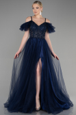 Robe de Soirée Longue Bleu Marine ABU3500