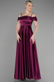Robe de Soirée Longue Satin Prune ABU3499