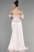 Robe de Soirée Longue Satin Beige ABU3514
