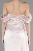 Robe de Soirée Longue Satin Beige ABU3514