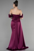 Robe de Soirée Longue Satin Couleur Cerise ABU3514