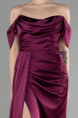 Robe de Soirée Longue Satin Couleur Cerise ABU3514