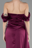 Robe de Soirée Longue Satin Couleur Cerise ABU3514