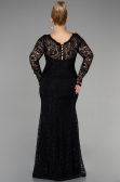 Robe Grande Taille Longue Lacé Noir ABU1574