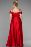 Robe De Soirée Grande Taille Satin Longue Rouge ABU3277