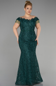 Robe De Soirée Grande Taille Lacé Longue Émeraude ABU3435