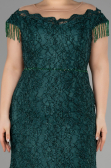Robe De Soirée Grande Taille Lacé Longue Émeraude ABU3435