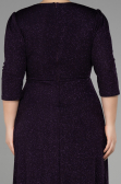 Robe de Soirée Grande Taille Longue Violet Foncé ABU3504