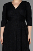 Robe de Soirée Grande Taille Longue Noir ABU3504