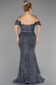 Robe De Fiançailles Grande Taille Longue Anthracite ABU3530