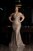 Robe De Fiançailles Grande Taille Longue Or ABU3530