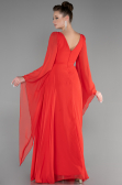 Robe de Soirée Longue Mousseline Corail ABU3541