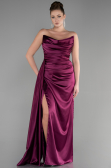Robe Grande Taille Midi Mousseline Prune ABU3532