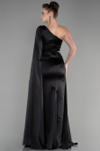 Robe de Soirée Longue Satin Noir ABU3545