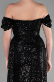 Robe de Soirée Longue Squameuse Noir ABU2987