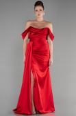 Robe de Soirée Longue Satin Rouge ABU3514