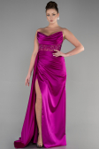 Robe De Soirée Satin Longue Violet ABU3536