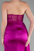 Robe De Soirée Satin Longue Violet ABU3536