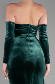 Robe de Soirée Longue Velours Émeraude ABU3364