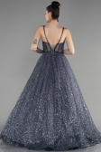 Robe Haute Couture Longue Anthracite ABU3556