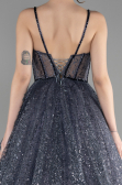 Robe Haute Couture Longue Anthracite ABU3556