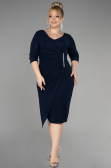 Robe De Invitation Grande Taille Midi Bleu Marine ABK1950