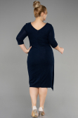 Robe De Invitation Grande Taille Midi Bleu Marine ABK1950