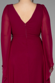 Robe de Soirée Grande Taille Longue Mousseline Couleur Cerise ABU3543