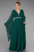 Robe de Soirée Grande Taille Longue Mousseline Émeraude ABU3543