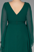 Robe de Soirée Grande Taille Longue Mousseline Émeraude ABU3543