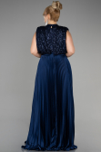 Robe Grande Taille Longue Bleu Marine ABU3341