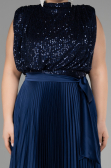 Robe Grande Taille Longue Bleu Marine ABU3341