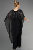 Robe de Soirée Grande Taille Mousseline Noir ABT111