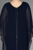 Robe De Invitation Grande Taille Mousseline Bleu Marine EE6803