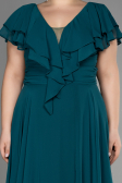 Robe Grande Taille Longue Vert Fonce ABU032