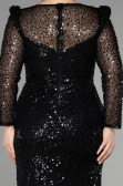 Robe De Fiançailles Grande Taille Longue Squameuse Noir ABU3559