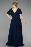 Robe de Soirée Grande Taille Longue Bleu Marine ABU1562