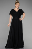 Robe de Soirée Grande Taille Longue Noir ABU1562