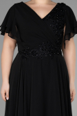 Robe de Soirée Grande Taille Longue Noir ABU1562