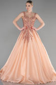 Robe Haute Couture Longue Saumon ABU3597