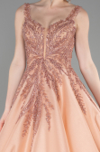 Robe Haute Couture Longue Saumon ABU3597