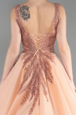Robe Haute Couture Longue Saumon ABU3597