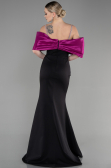 Robe de Soirée Longue Fuchsia-Black ABU3601