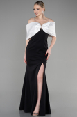 Robe de Soirée Longue Noir-Ecru ABU3601