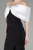 Robe de Soirée Longue Noir-Ecru ABU3601