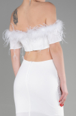 Robe de Soirée Longue Blanc ABU3602
