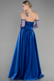 Robe de Soirée Longue Bleu Saxe ABU3604